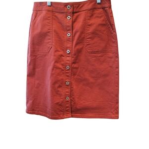 Liz Claiborne Rust Button-Front Pencil Skirt